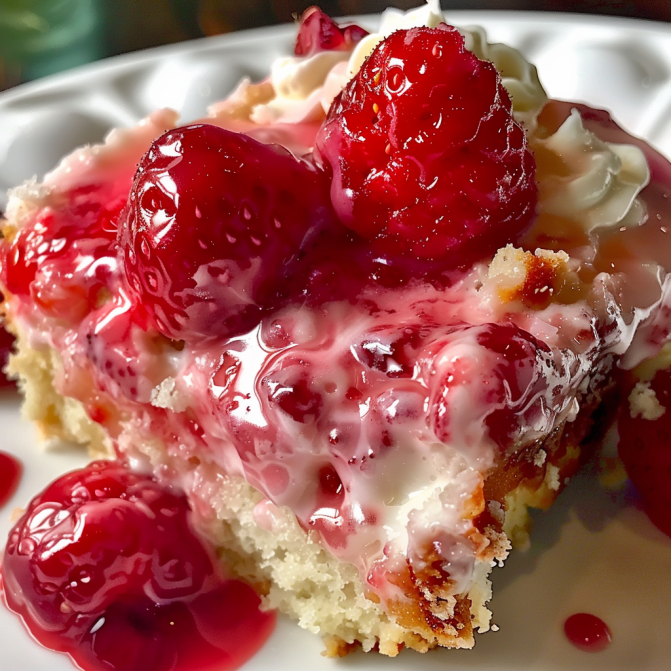 Strawberry Earthquake Cake