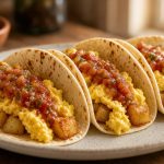 Breakfast tacos with eggs and potato