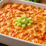 Buffalo chicken dip with celery