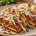 Fish tacos with cabbage and lime