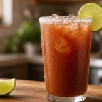 Michelada with a salted rim
