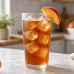 Pitcher of peach iced tea