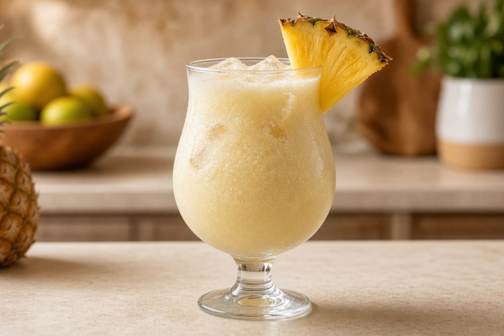 Pina colada in a glass