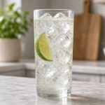 Ranch water with lime in a highball glass