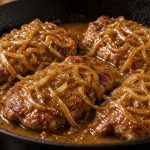 Smothered pork chops in onion gravy