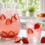 Pitcher of strawberry lemonade
