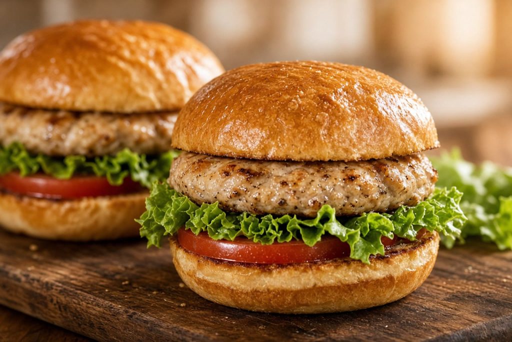 Turkey burgers on buns
